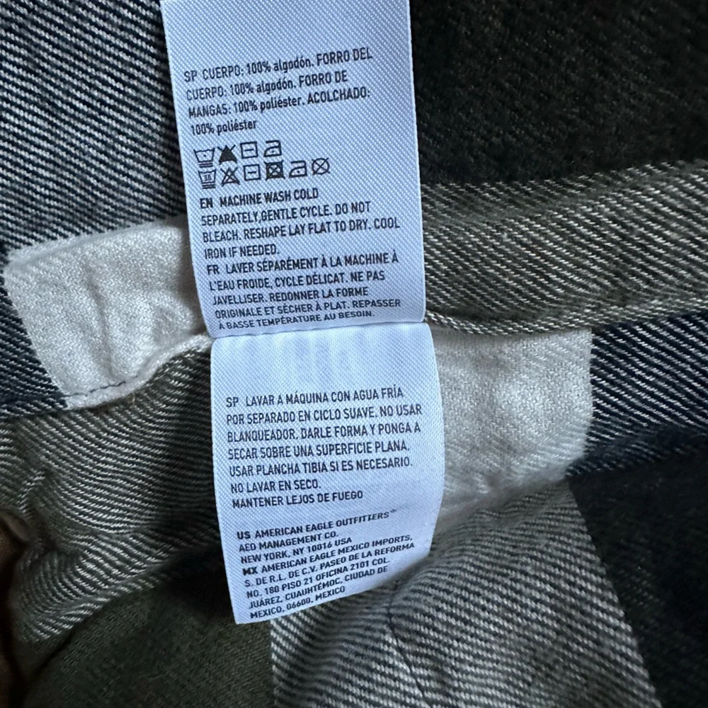 NEW American eagle brown canvas chore jacket flannel lined corduroy collar small